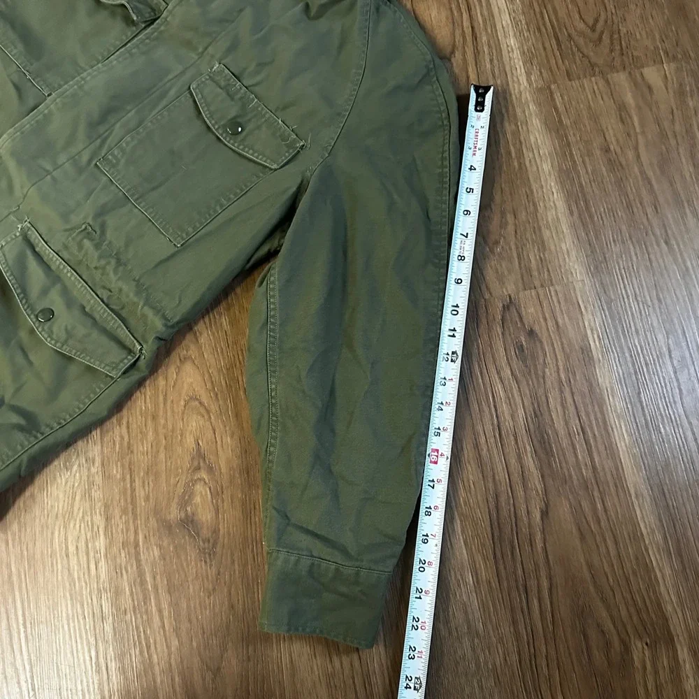Vintage Military Field Jacket Mens M Olive Green Good Hooded Utility M-65 Style